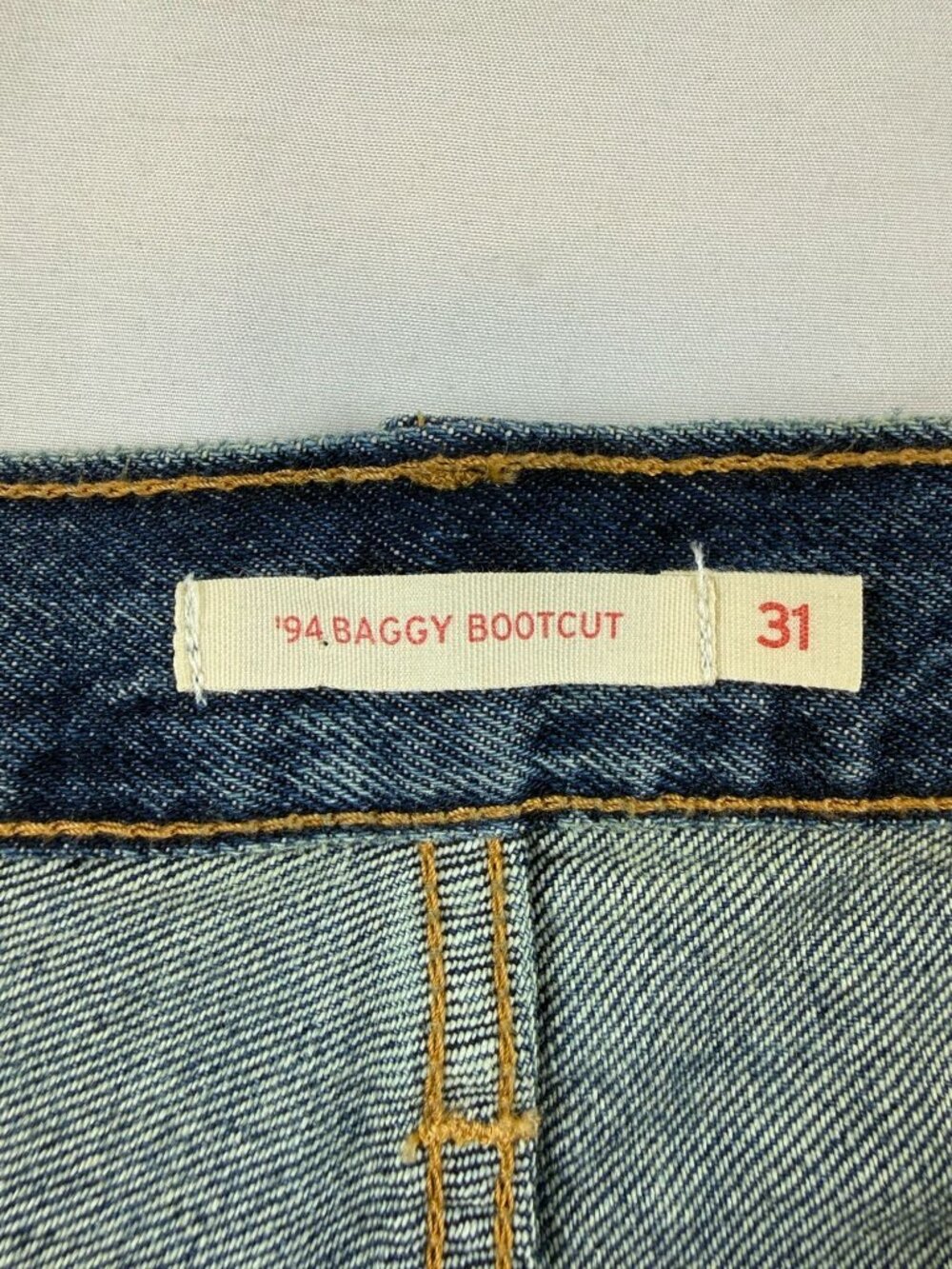 NWT Levis 94 Baggy Bootcut Jeans Womens 31 Blue Denim Mid Rise Irregular 31 Inse - Picture 3 of 13
